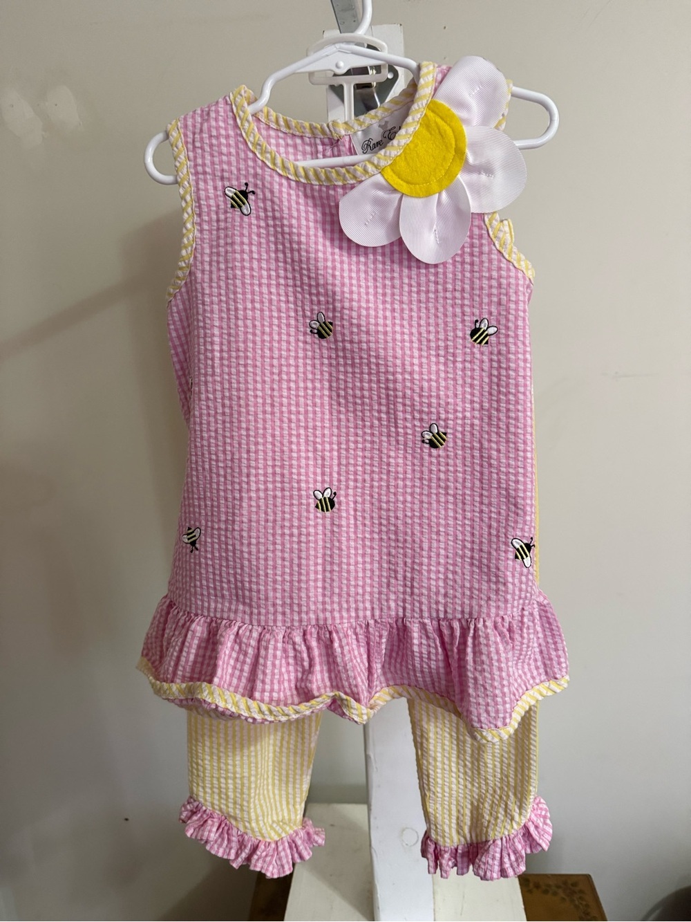 Rare Editions Gingham Bumblebee Outfit